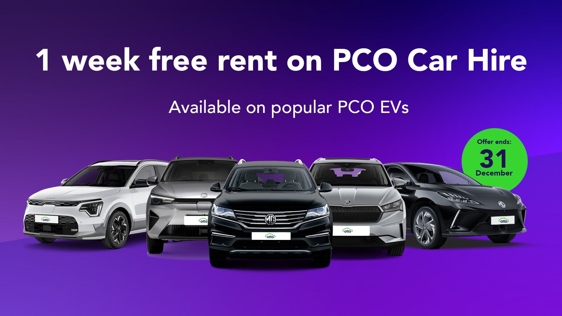 1 week free rent on PCO Car Hire