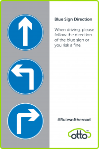 Blue Sign Direction For PCO Drivers